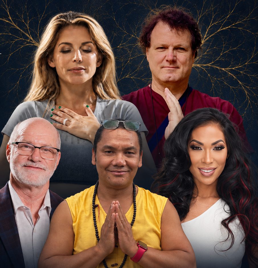 The Brain Camp faculty: Elisabeth Carson, Master Terry Hodgkinson, Dr. Lauren Leiva, Lama Tashi Norbu, and Dr. Patrick Porter